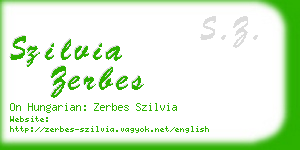 szilvia zerbes business card